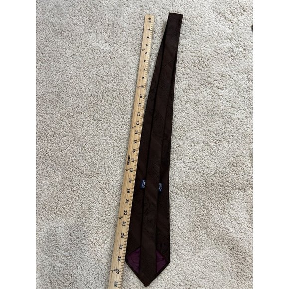 Brittania Mens Vintage Neck Tie Brown  Polyester 57" x 4 1/2" - Picture 7 of 8